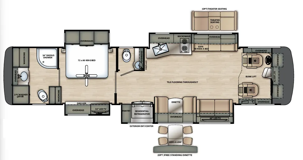 Forest River Berkshire XL 40D floor plan