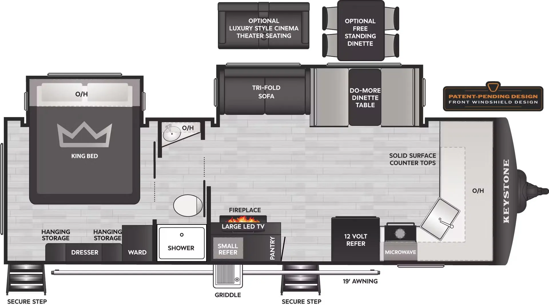 Keystone Bullet Premium 265FKS floor plan