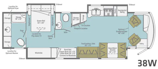 Winnebago Forza 38W floor plan