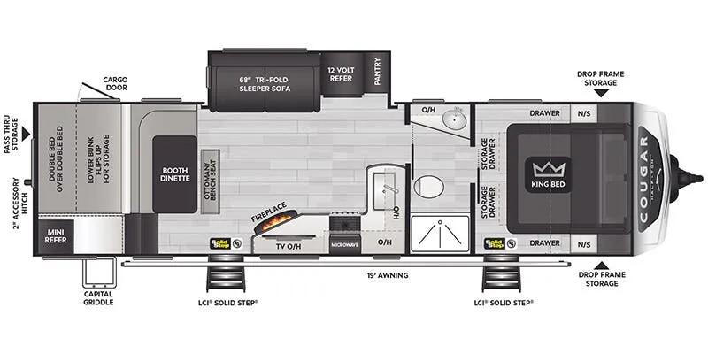 Keystone Cougar Half-Ton East 30BHS floor plan