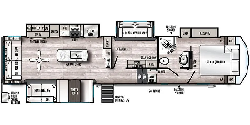 Forest River Sandpiper 3660MB floor plan