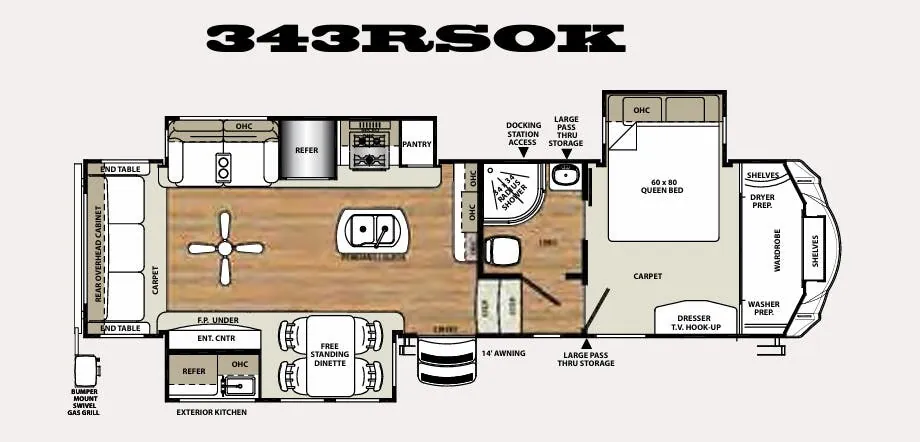 Forest River Sierra 343RSOK floor plan