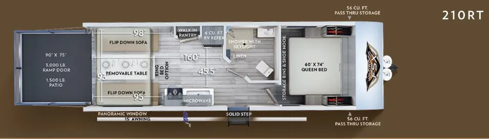 Forest River Wildwood X-Lite FSX 210RT floor plan
