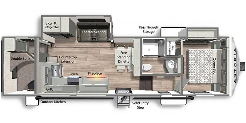 2022 Dutchmen Astoria 1500 2943BHF floor plan