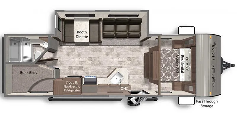 2022 Dutchmen Aspen Trail LE 26BHWE - Floor plan
