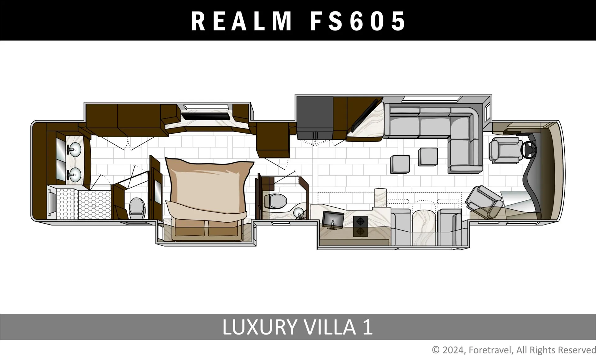 Foretravel Realm FS605 FS605 LV1 floor plan