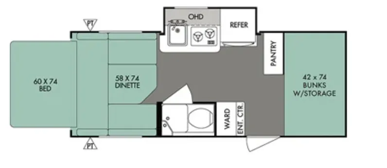Forest River R-Pod 176T floor plan