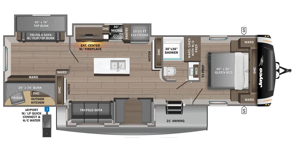 2024 Jayco Eagle Travel Trailers 312BHOK floor plan