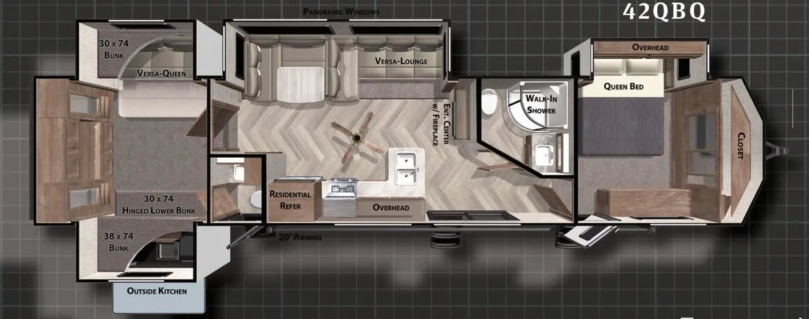 2021 Forest River Wildwood Lodge 42QBQ - Floor plan