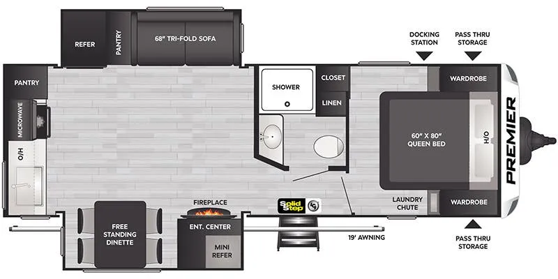 2023 Keystone Premier Ultra Lite 25RKPR - Floor plan