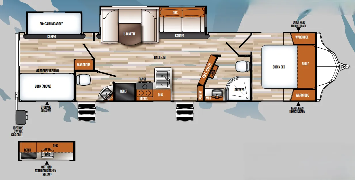 Forest River Vibe 307BHS floor plan