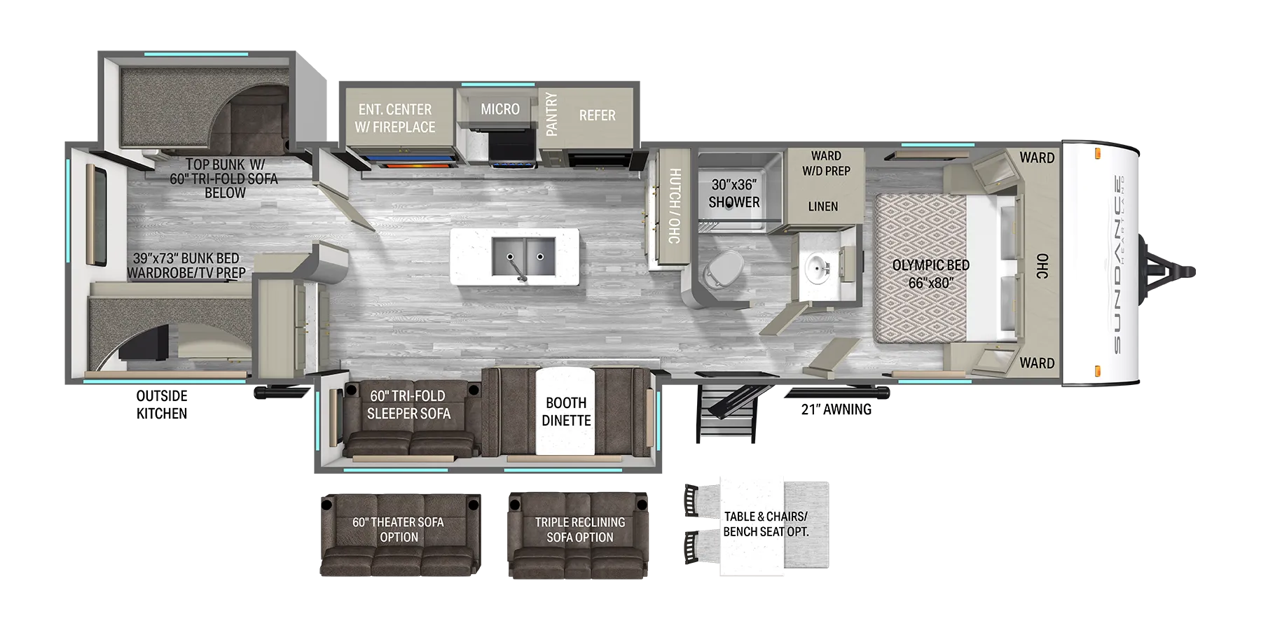 Heartland Sundance Ultra-Lite 31BROK floor plan