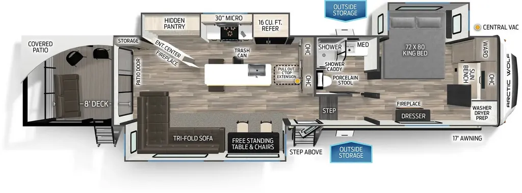 2025 Forest River Cherokee Arctic Wolf 3800DECK floor plan