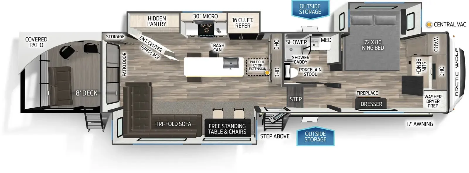 2025 Forest River Cherokee Arctic Wolf 3800DECK - Floor plan