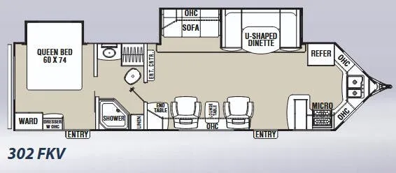 Coachmen Freedom Express 302FKV floor plan