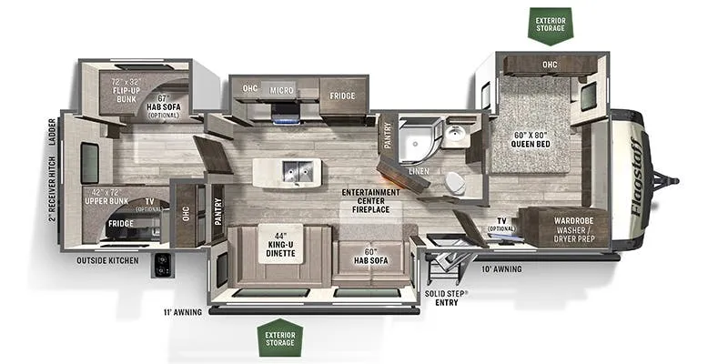 Forest River Flagstaff Classic Super Lite 832BWS floor plan
