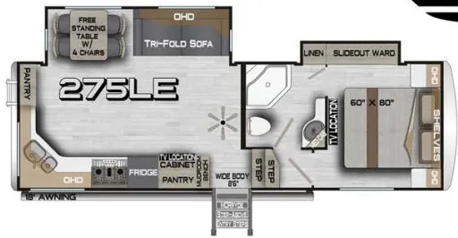 Northwood Arctic Fox Edge 275LE floor plan