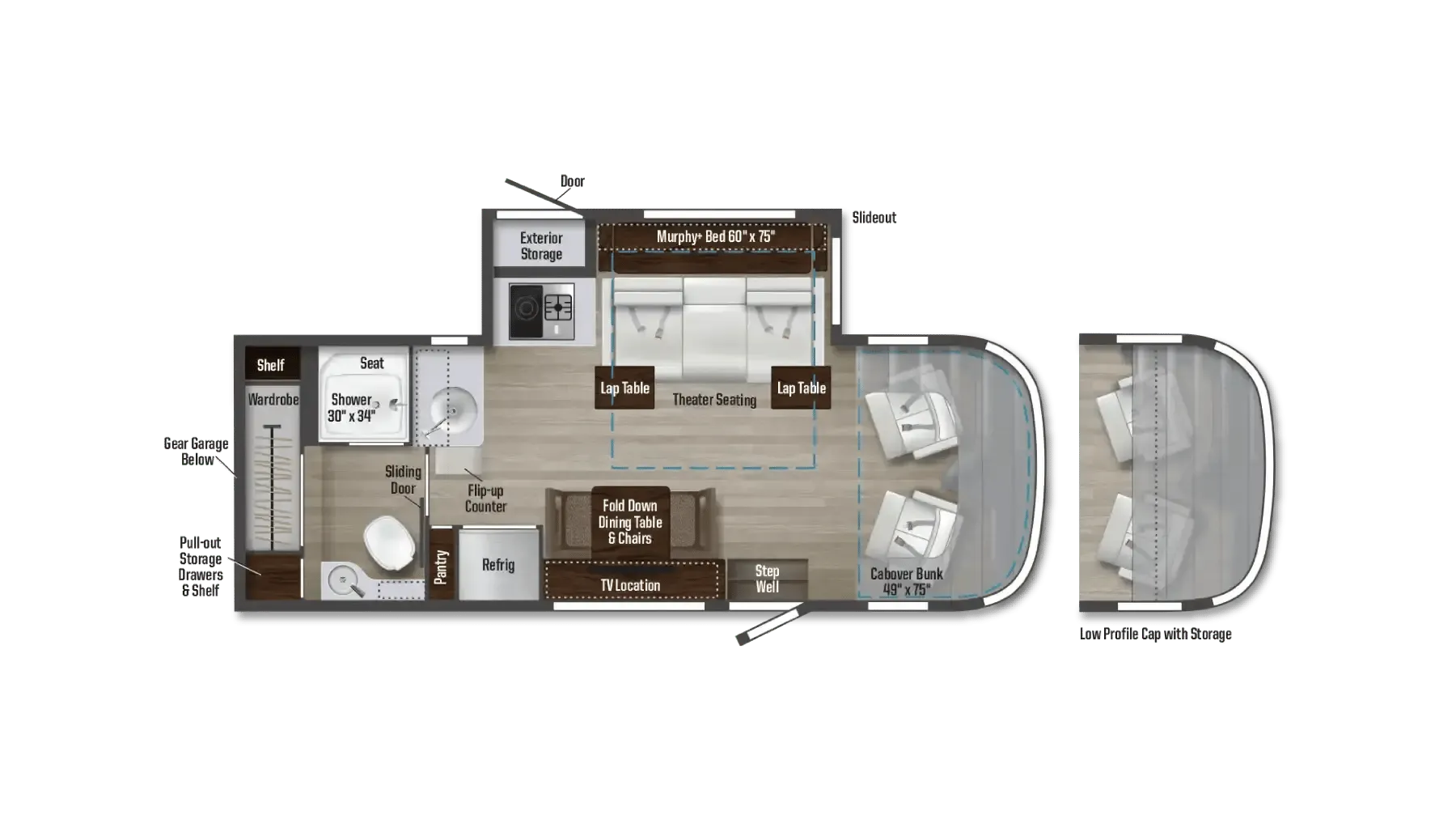 2025 Winnebago Navion 24T - Floor plan