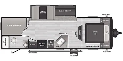 2023 Keystone Hideout 26BHS floor plan