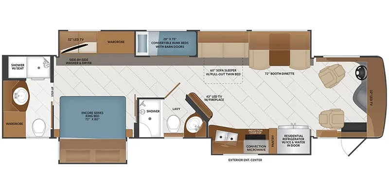 2018 Fleetwood Discovery 38N - Floor plan