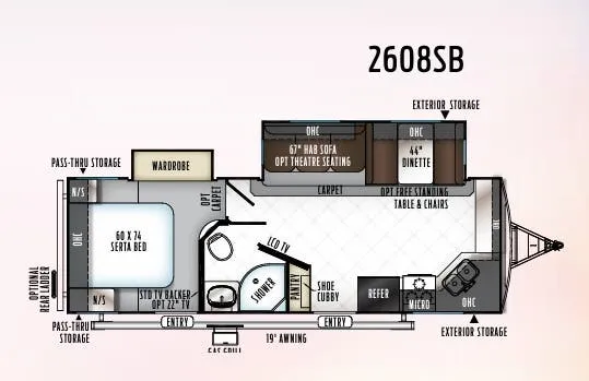 Forest River Rockwood Ultra Lite 2608BS floor plan