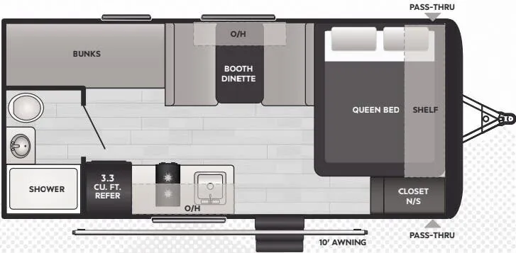 Keystone Hideout Mini 175BH floor plan