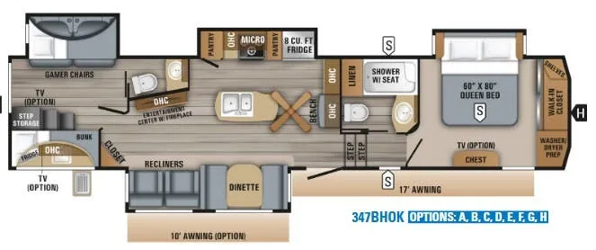 Jayco Eagle 347BHOK floor plan