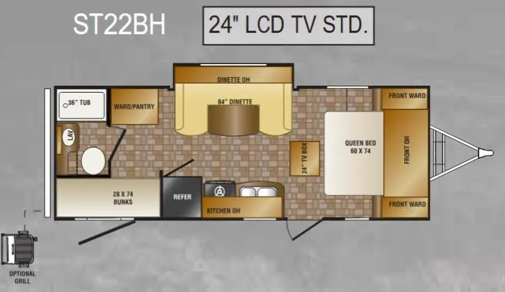 CrossRoads Sunset Trail ST22BH floor plan