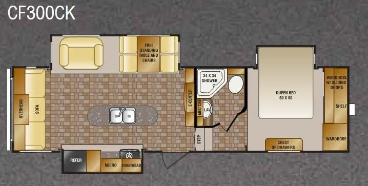 CrossRoads Cruiser Sahara CF300CK floor plan