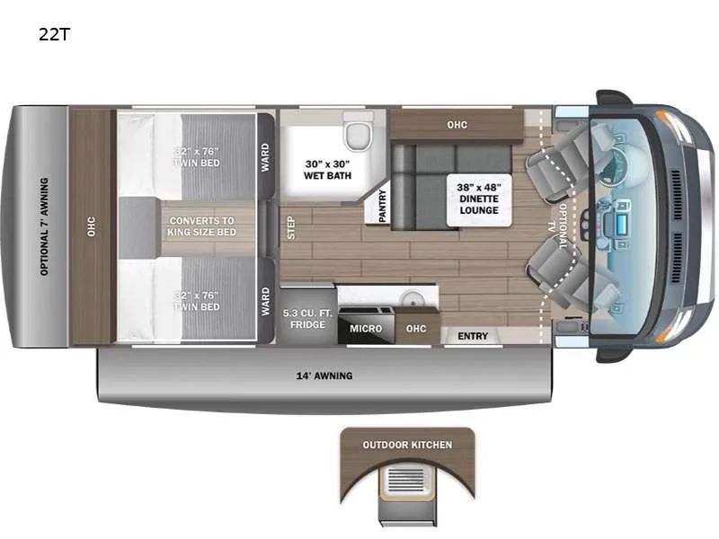 2026 Entegra Coach Condor 22T floor plan