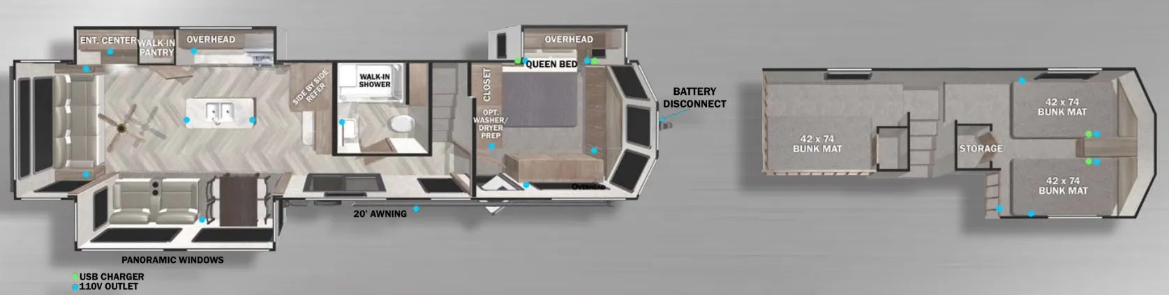 2022 Forest River Wildwood Grand Lodge 42DL - Floor plan