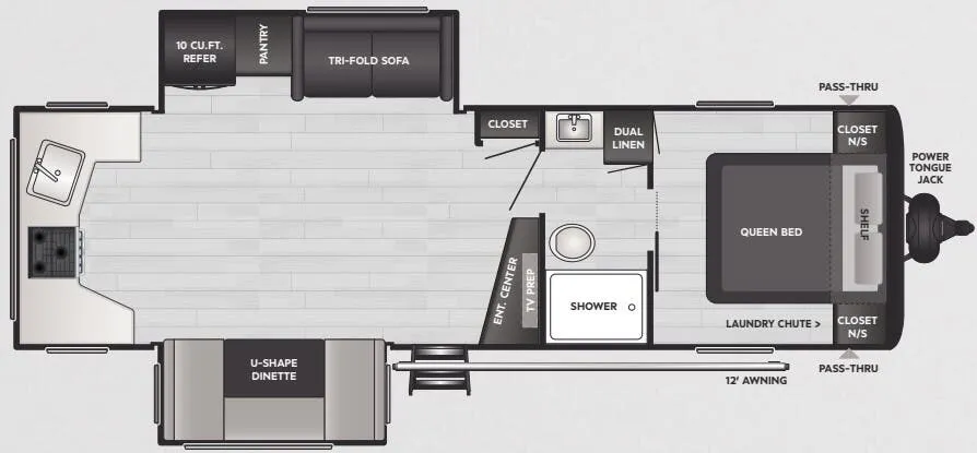 Keystone Hideout 28RKD floor plan