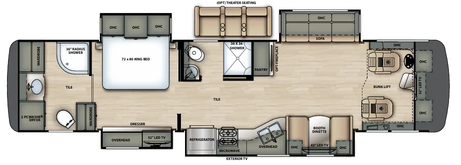 Forest River Berkshire 39B floor plan