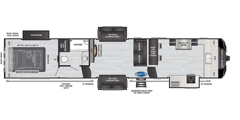 Keystone Raptor 427 floor plan