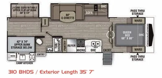 Coachmen Freedom Express Ultra Lite 310 BHDS floor plan