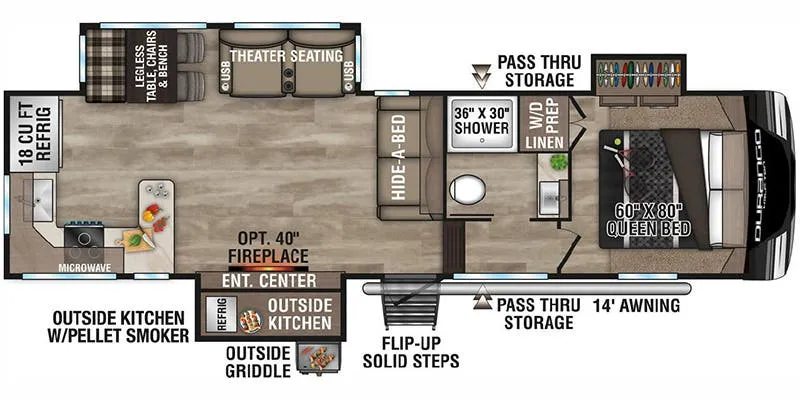 K-Z Durango Half-Ton D256RKT floor plan