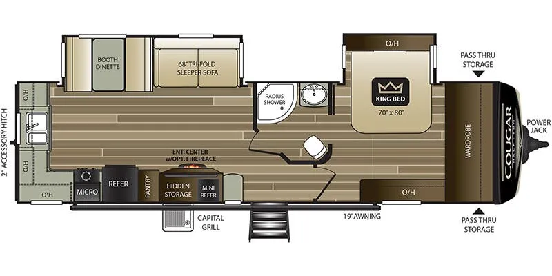 Keystone Cougar Half-Ton 30RKDWE floor plan