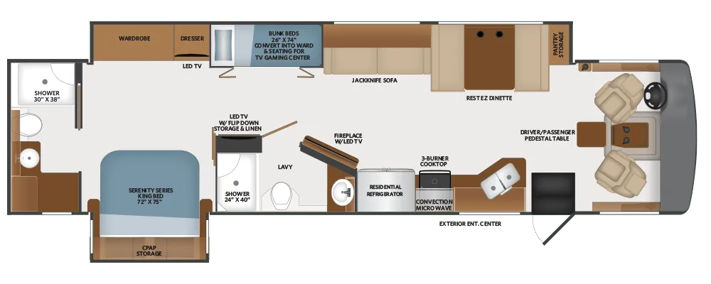 2026 Fleetwood Bounder 36F - Floor plan