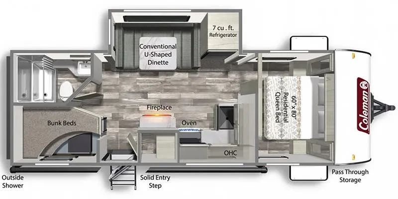 2023 Dutchmen Coleman Light 2455BH floor plan