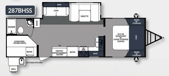 Forest River Surveyor 287BHSS floor plan