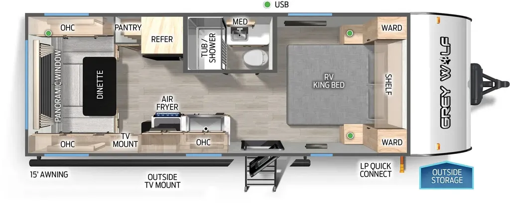 2025 Forest River Cherokee Grey Wolf 20RDSE floor plan