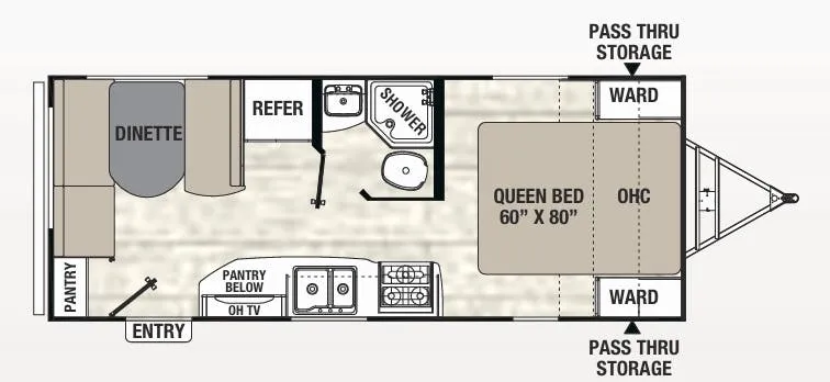 2017 Coachmen Freedom Express Ultra Lite 204 RD - Floor plan