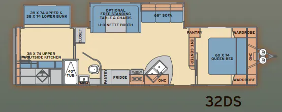 Shasta Revere 32DS floor plan