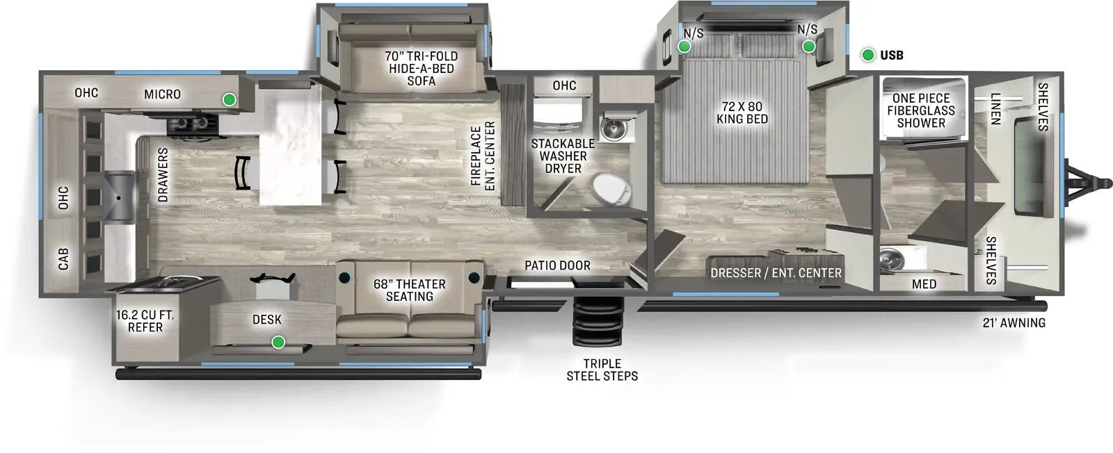 Forest River Sierra Destination 396RKLR floor plan