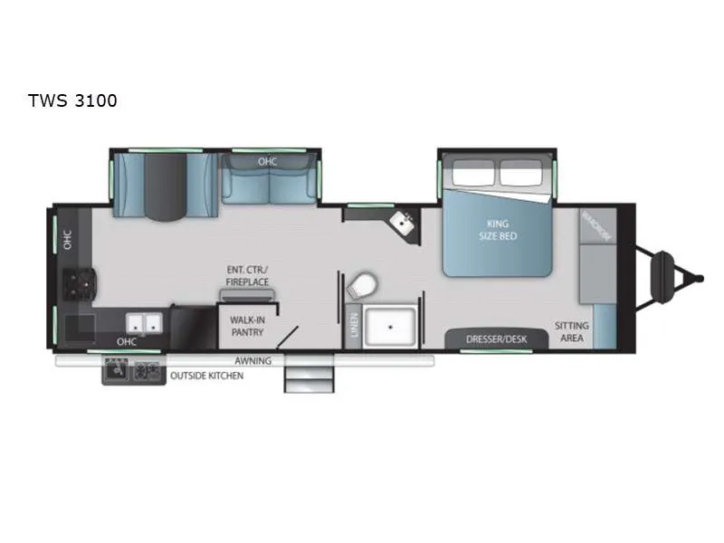 2022 Cruiser RV Twilight Signature TWS 3100 — Floor plan