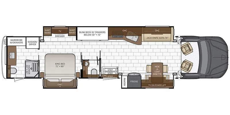 Newmar Supreme Aire 4509 floor plan
