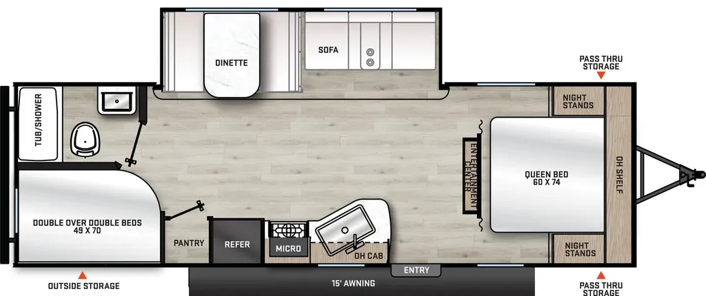 2026 Forest River Aurora Light 26BHS floor plan