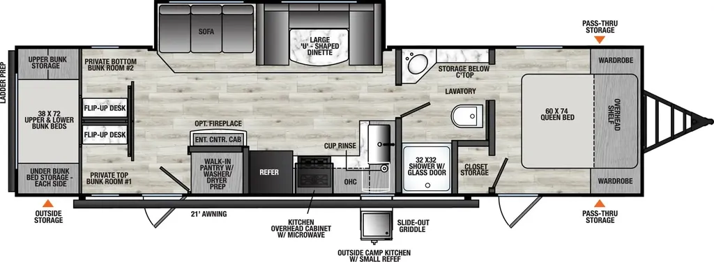 2026 Forest River Viking 282DORM floor plan