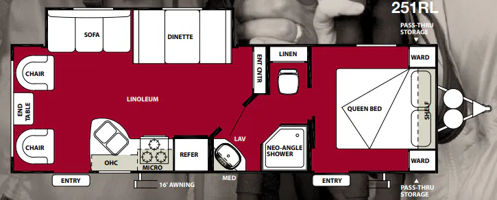 Forest River Wildwood X-Lite 251RL floor plan
