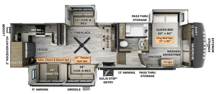 Forest River Rockwood Signature R371RK floor plan